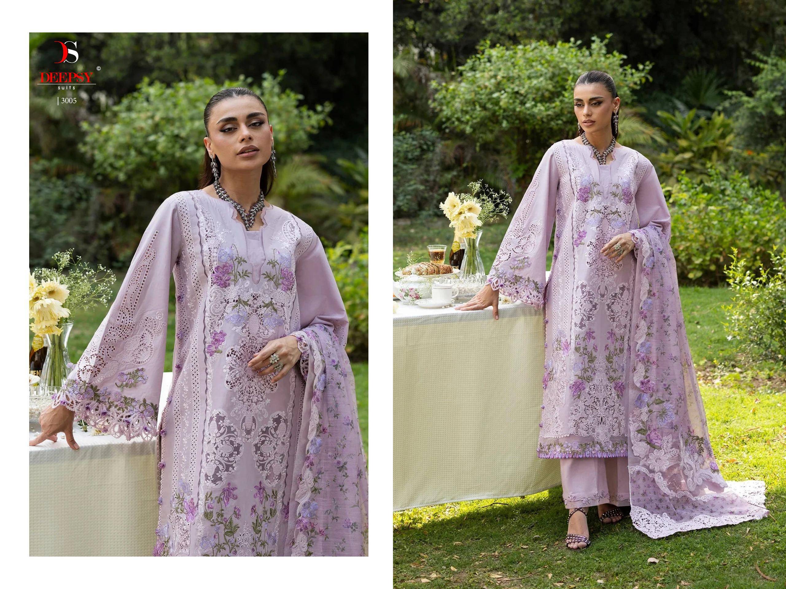 ELAF  Premium-7 Luxury Lawn by  DEEPSY SUITS  3001 to 3006 series Indian Pakistani ethnic wear Pure viscose At Wholesale Price